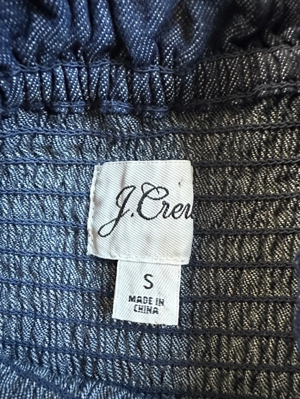 J. Crew Navy Smocked Babydoll Dress